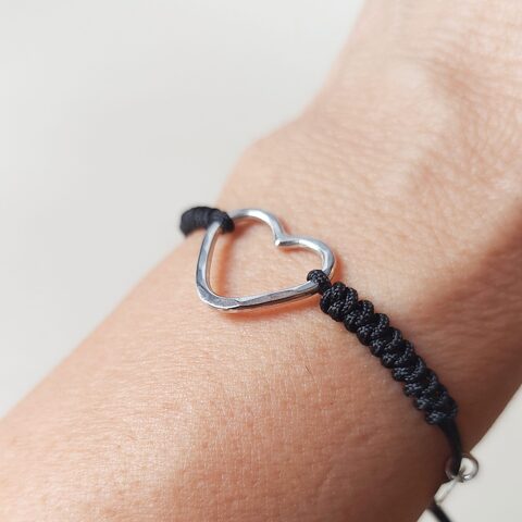 Pulsera Corazón martelé Plata