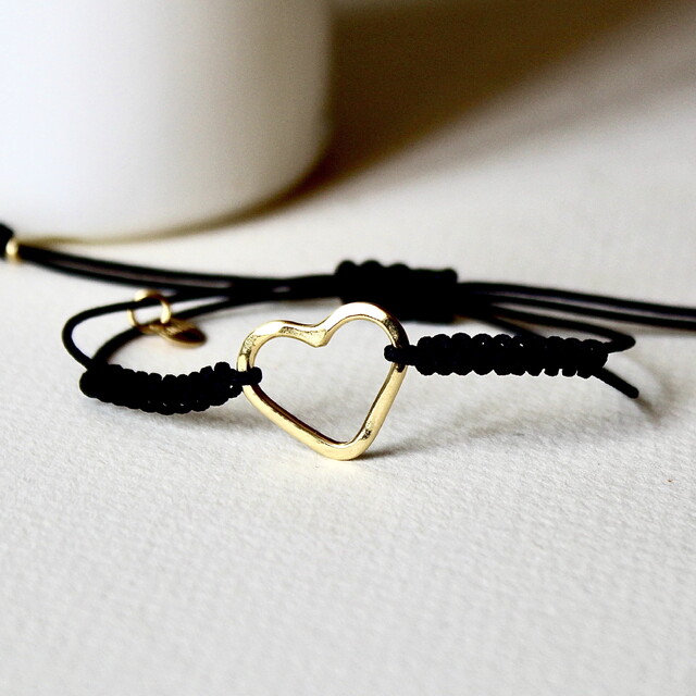 Pulsera Corazón martelé Plata con baño de oro
