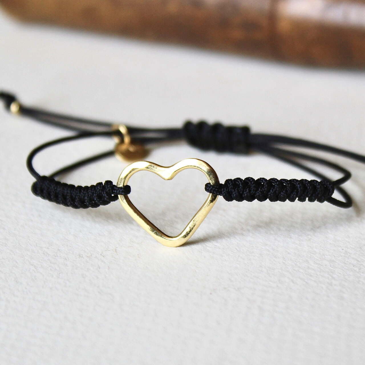 Pulsera Corazón martelé Plata con baño de oro