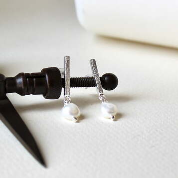 Pendientes Jana en Plata y Perla