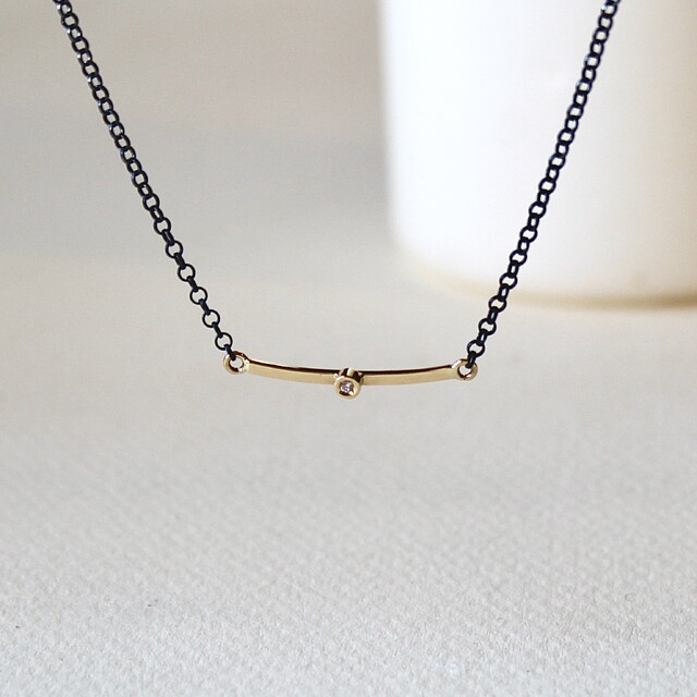 Colgante Nit Diamante y Oro y Plata