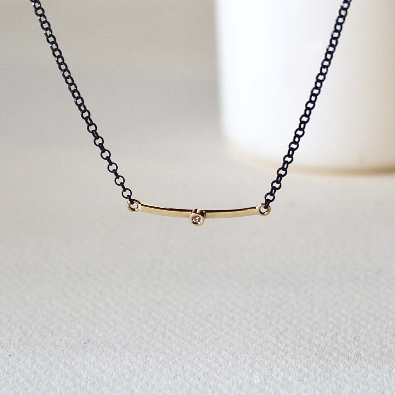 Colgante Nit Diamante y Oro y Plata