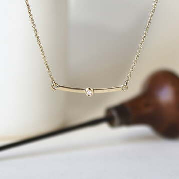 Gargantilla Àneu Diamante y Oro