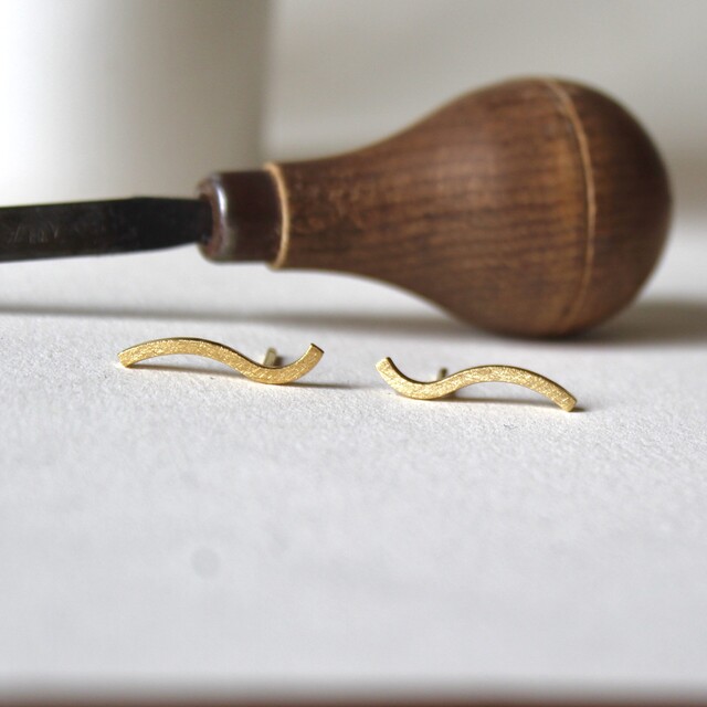 Pendientes Serpentín Plata con baño de Oro