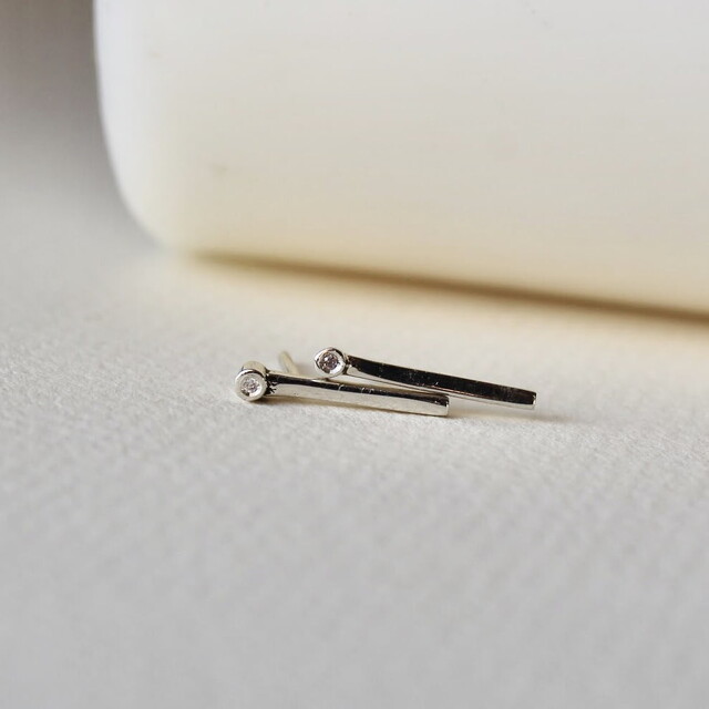 Pendientes Àneu Diamante y Plata