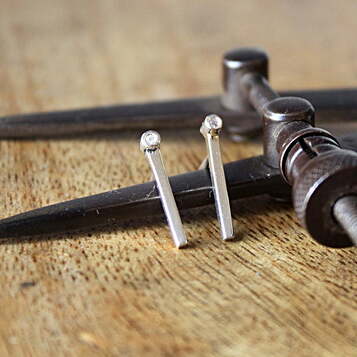 Pendientes Àneu Diamante y Plata
