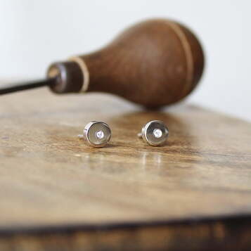 Pendientes Nora Diamante y Plata