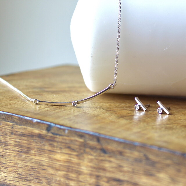 Pendientes Lis  kids Diamante y Plata