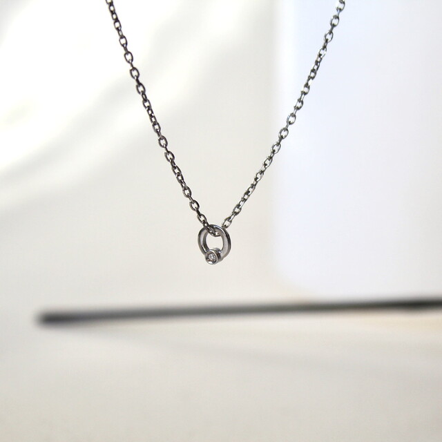 Colgante Cloe mini Diamante y Plata