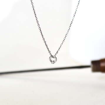 Colgante Cloe mini Diamante y Plata