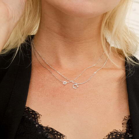 Colgante Cloe mini Diamante y Plata