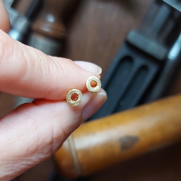 Pendientes mini Aro en Plata con baño de Oro
