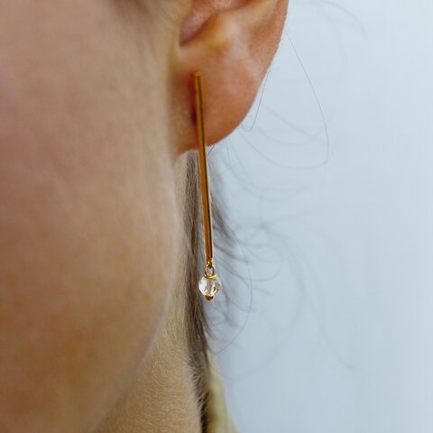 Pendientes AIDA en plata con baño de oro grande