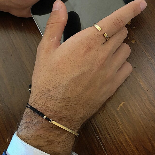 Pulsera Man Rusk Plata con Baño de oro