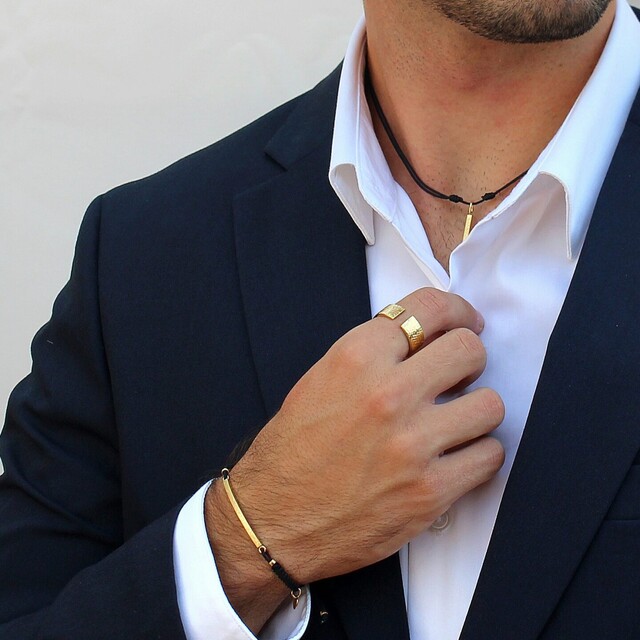 Pulsera Man Rusk Plata con Baño de oro