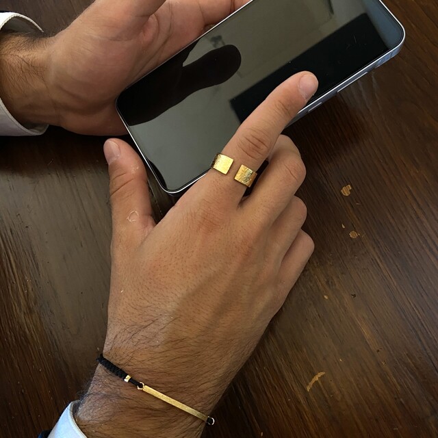 Pulsera Man Rusk Plata con Baño de oro