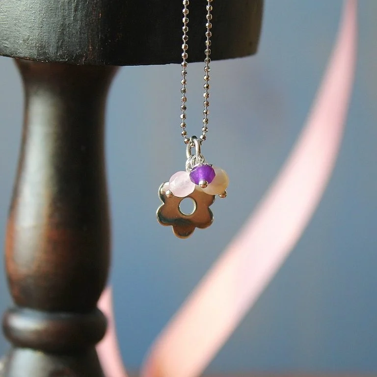 Colgante Flor Plata